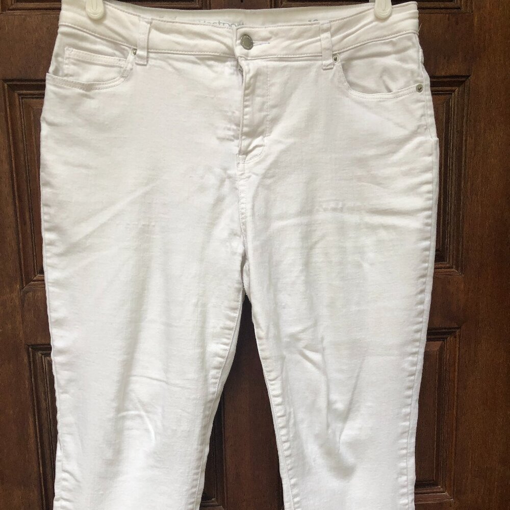 Womens WESTPORT Mid Rise Girlfriend Jeans Size 10 Off White
